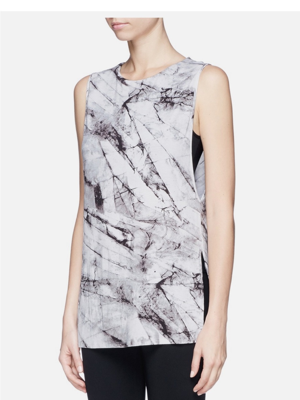 Helmut Lang Terrene Print sleeveless jersey top size small